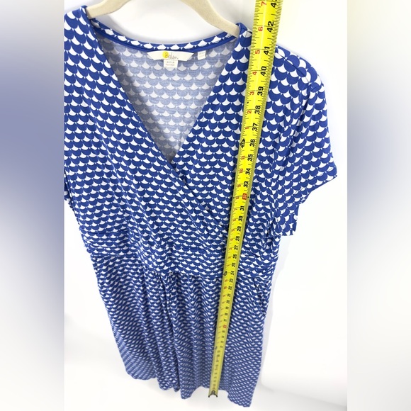 Boden Lola Dress Womens 14 Wrap Jersey Stretch Scallop Half Moon Soft Pockets - Picture 9 of 10